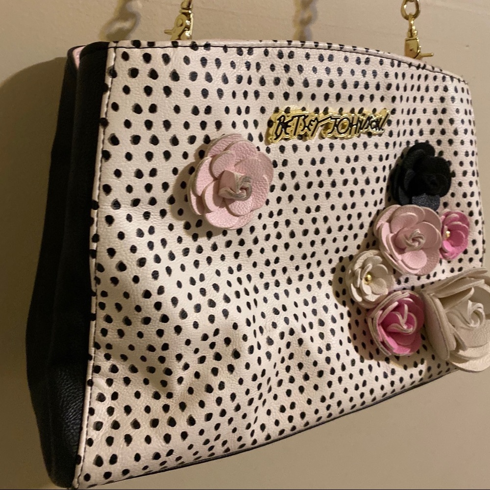 Betsy Johnson White and Black Purse
